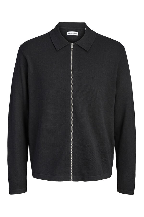 Jack & Jones Casaco de malha b&aacute;sico preto