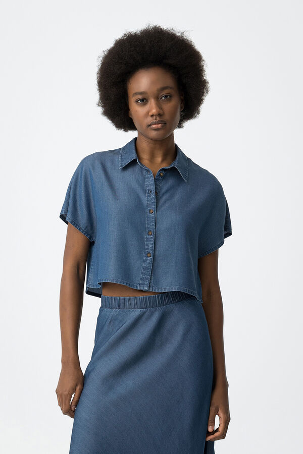 Tiffosi Camisa Cropped azul