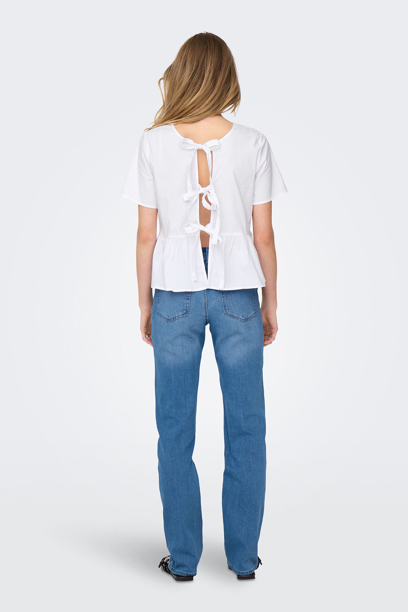 JDY Blusa manga corta lazos