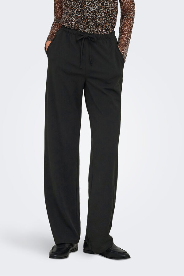 JDY Pantal&oacute;n recto fluido negro