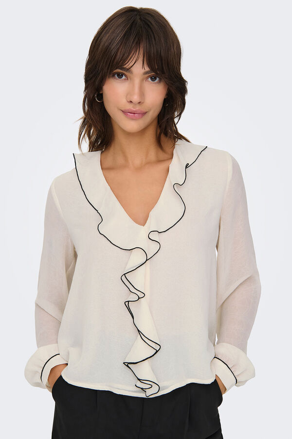 Only Blusa de manga comprida com regular fit branco