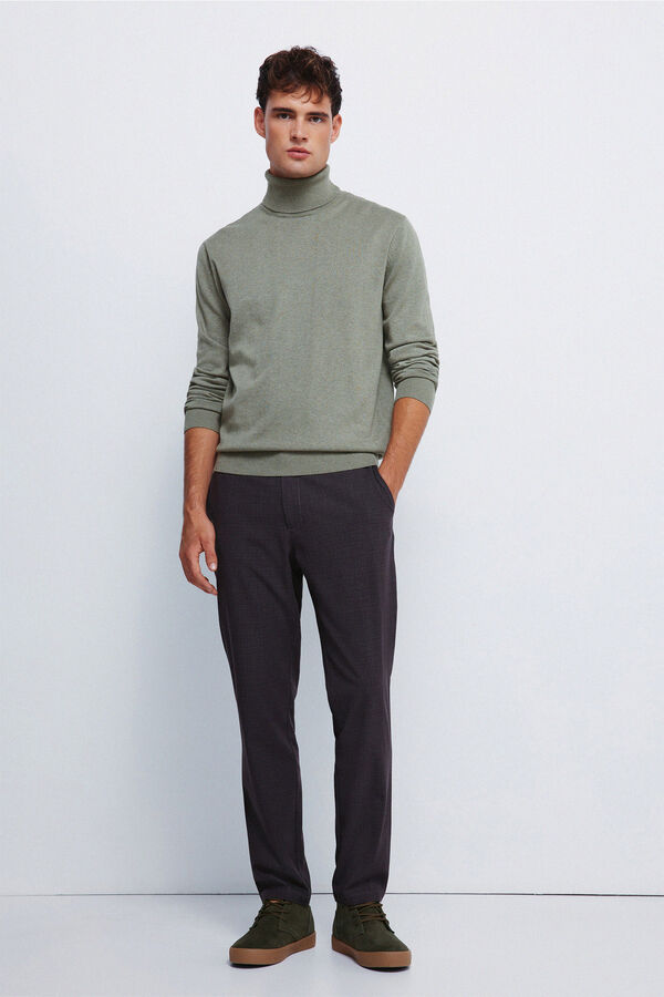 Springfield Jersey b&aacute;sico cuello alto kaki