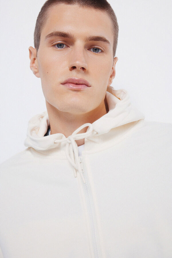 Springfield Sudadera capucha cremallera blanco