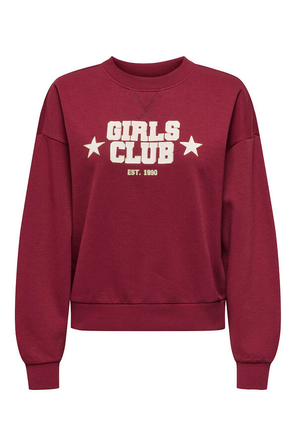 Only Sudadera texto frontal rojo