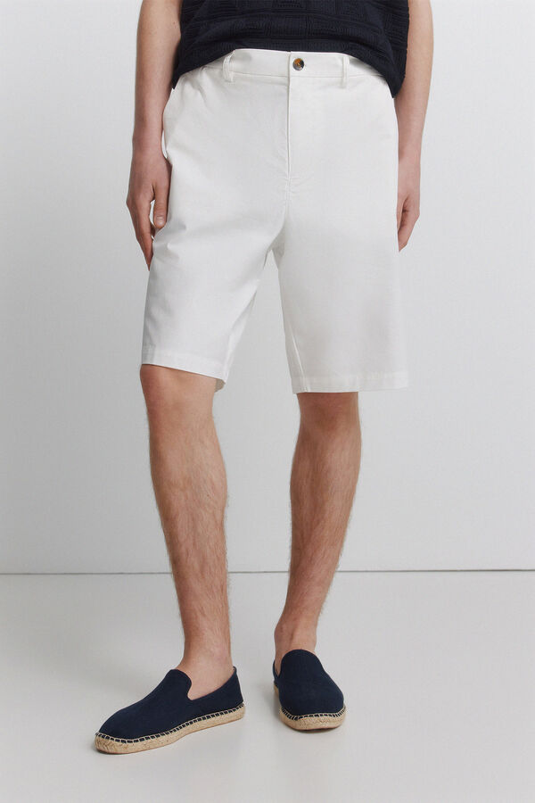 Springfield Bermudas de algod&atilde;o relaxed fit branco