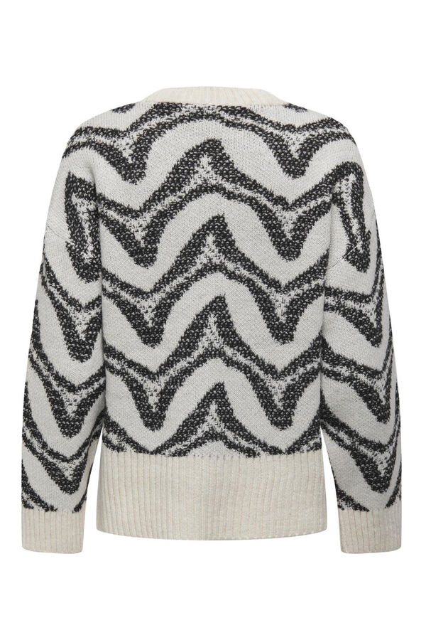 Only Jersey de punto con ondas blanco