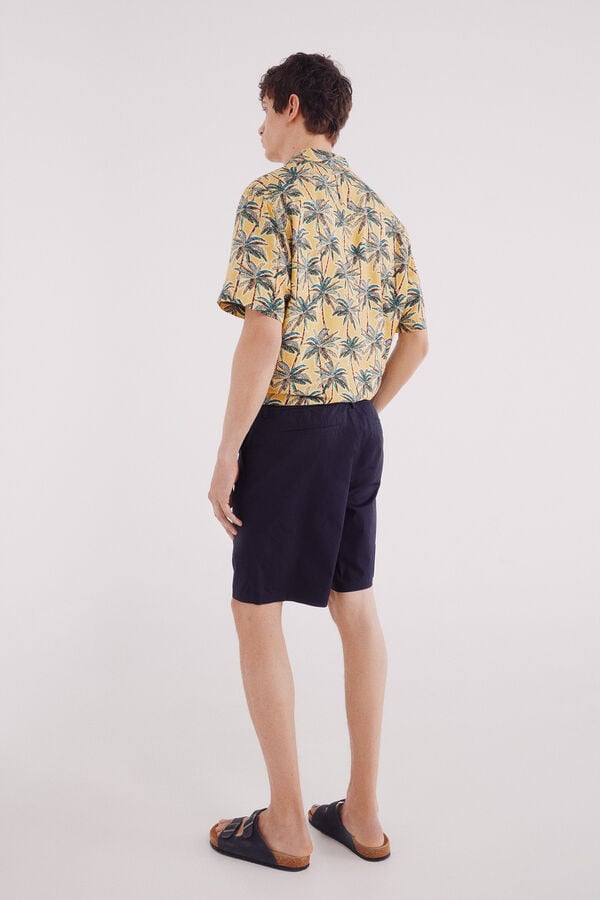 Springfield Bermuda popel&iacute;n comfort fit azul