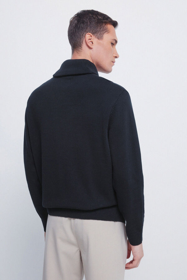 Springfield Jersey cuello smoking azul