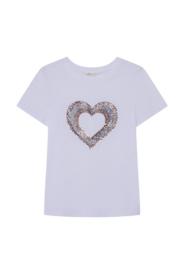 Springfield T-shirt desenho lantejoulas branco