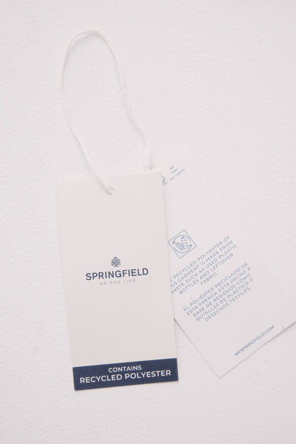 Springfield Vestido corto bordado suizo blanco