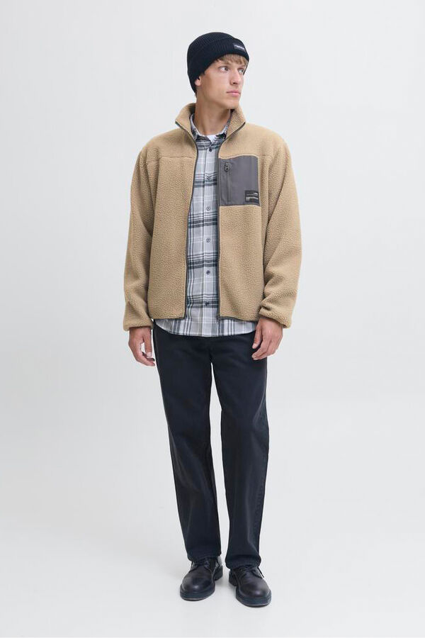 JJ REBEL Casaco Teddy cinzento