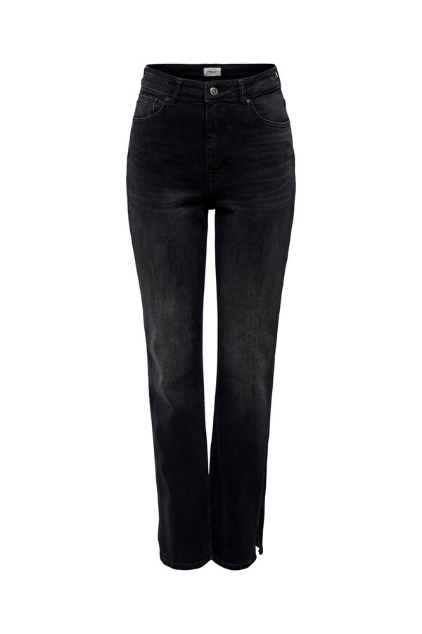 Only Jeans Straight Tiro Alto negro