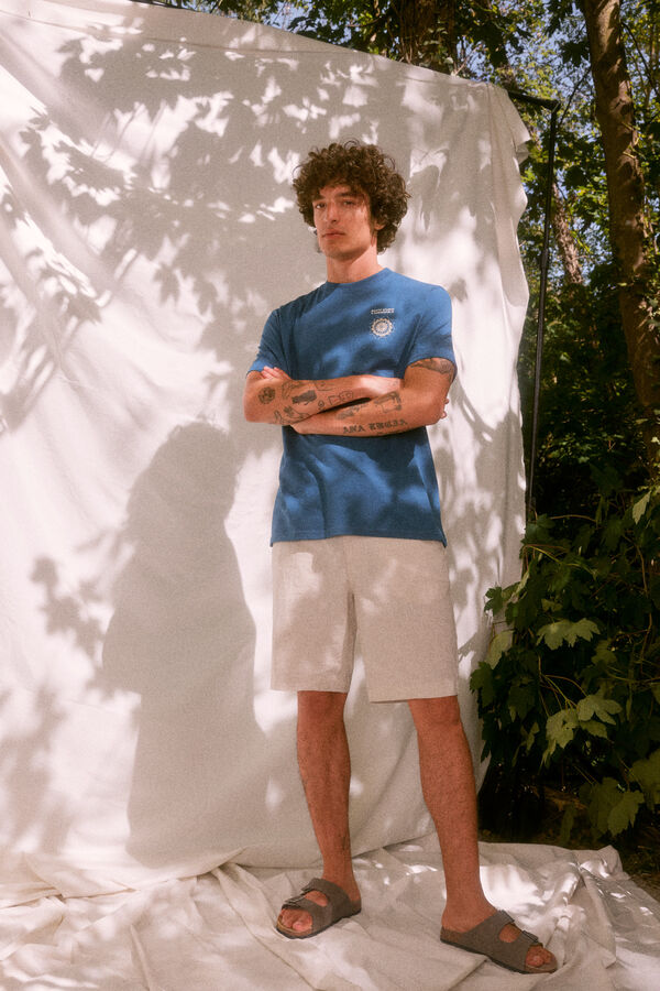 Springfield Camiseta estampado espalda "Roots Studio" azul