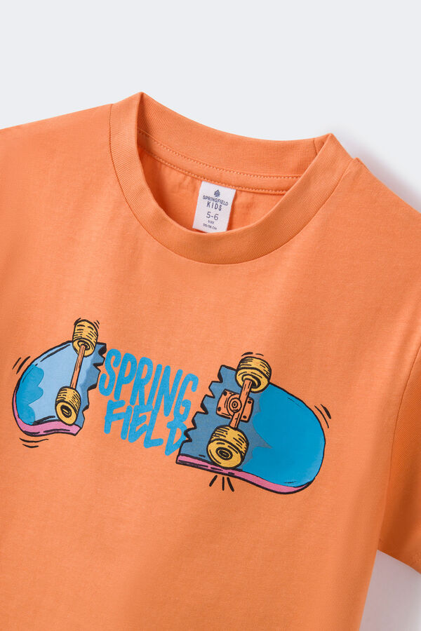 Springfield Kids Camiseta print skate ni&ntilde;o naranja