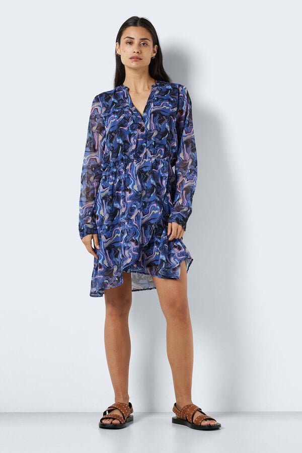 Noisy May vestido curto estampado rosa