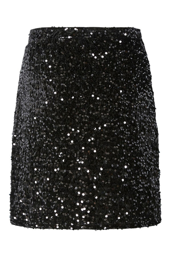 Pieces Minifalda de lentejuelas negro