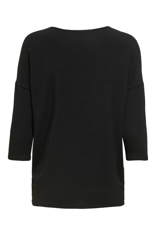 Only Camiseta fluida de manga meia  preto