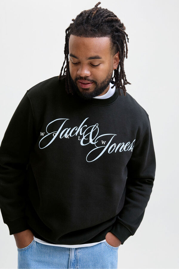 Jack & Jones PLUS Sudadera logo frontal negro
