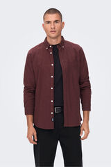 Only & Sons Camisa de manga comprida vermelho