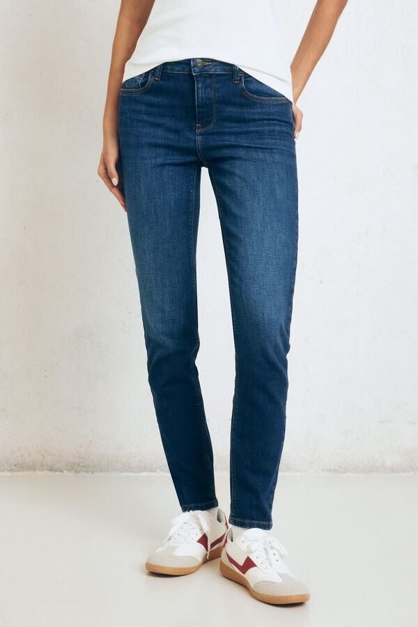 Springfield Jeans slim cropped azul