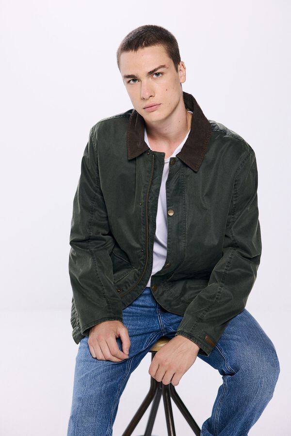 Springfield Parka curta de gola veludo estampado