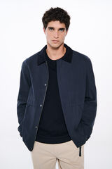 Springfield Parka curta de gola veludo azul