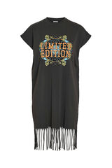 Noisy May Camiseta Vestido Corto Flecos gris