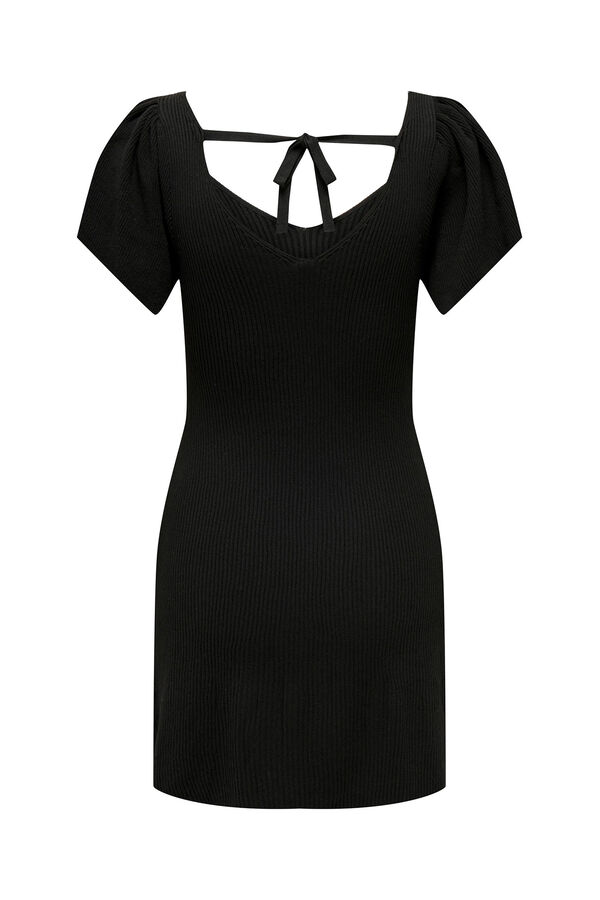 Only Vestido curto canelado preto