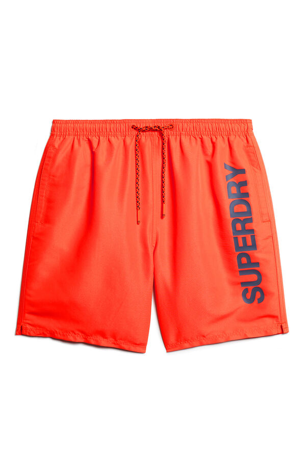 Superdry Fato de banho com gr&aacute;fico 43,2 cm Sport vermelho