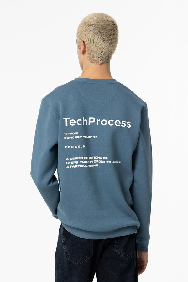 Tiffosi Sweatshirt com mensagens impressas azul