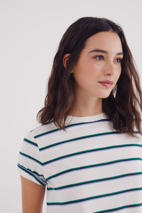 Springfield Camiseta algod&oacute;n botones hombro blanco