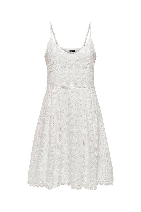 Only Vestido de tirantes encaje blanco