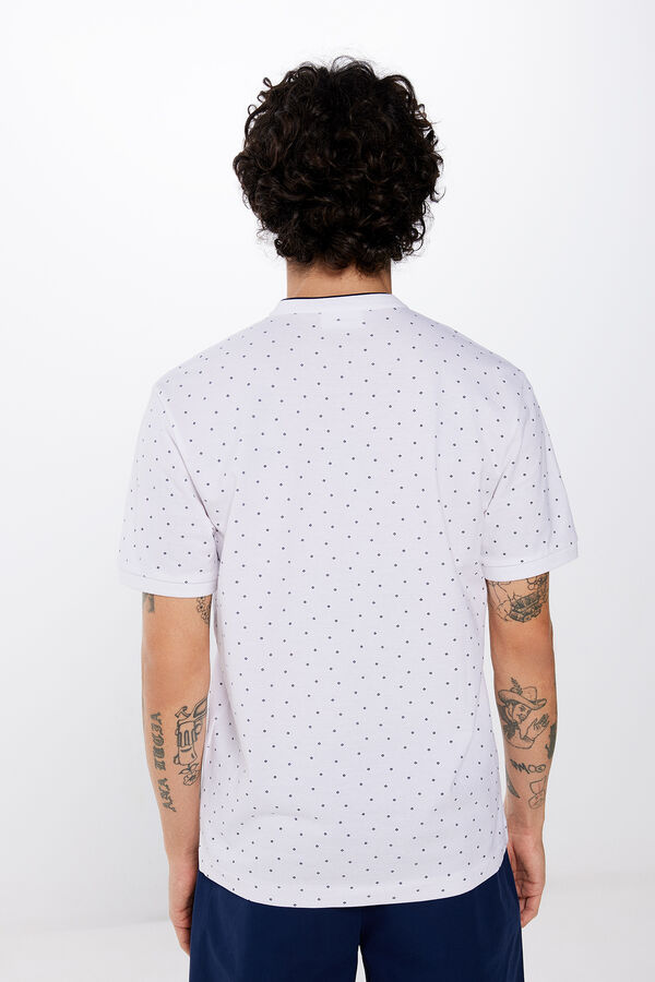 Springfield Polo piqu&eacute; slim fit estampado branco