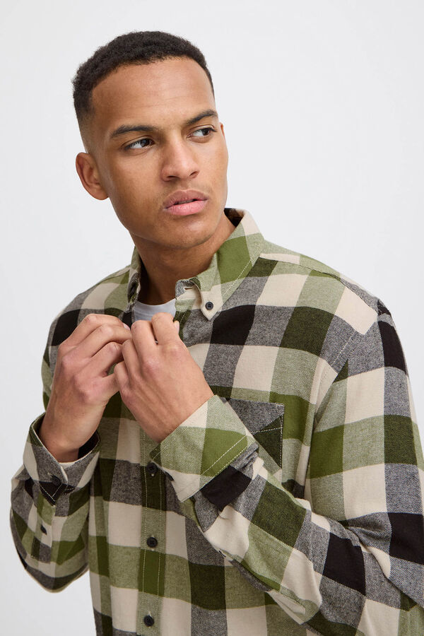Blend Camisa xadrez de manga comprida  verde