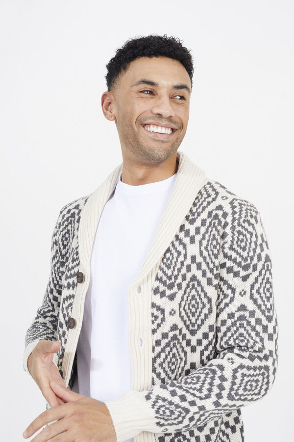 Brave Soul C&aacute;rdigan cierre de botones marfil