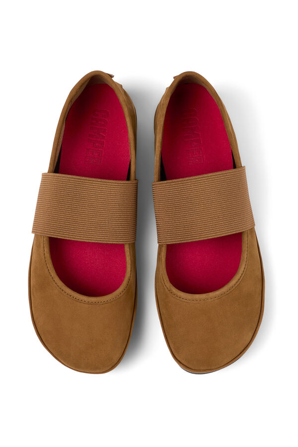 Camper Bailarinas de pele preto para mulheres. vison