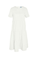 Noisy May Vestido midi de manga curta branco