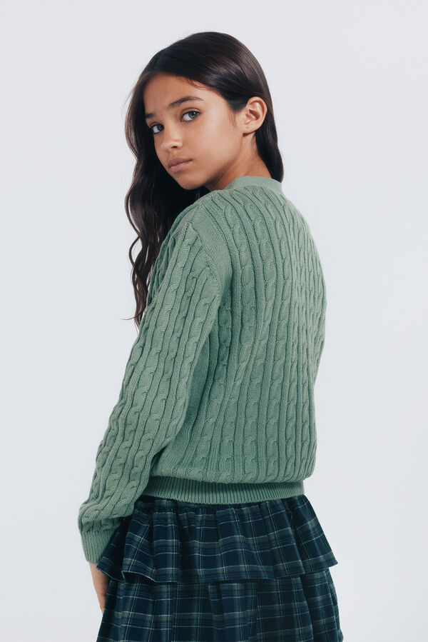 Springfield Kids Cardigan universit&aacute;rio feminino verde