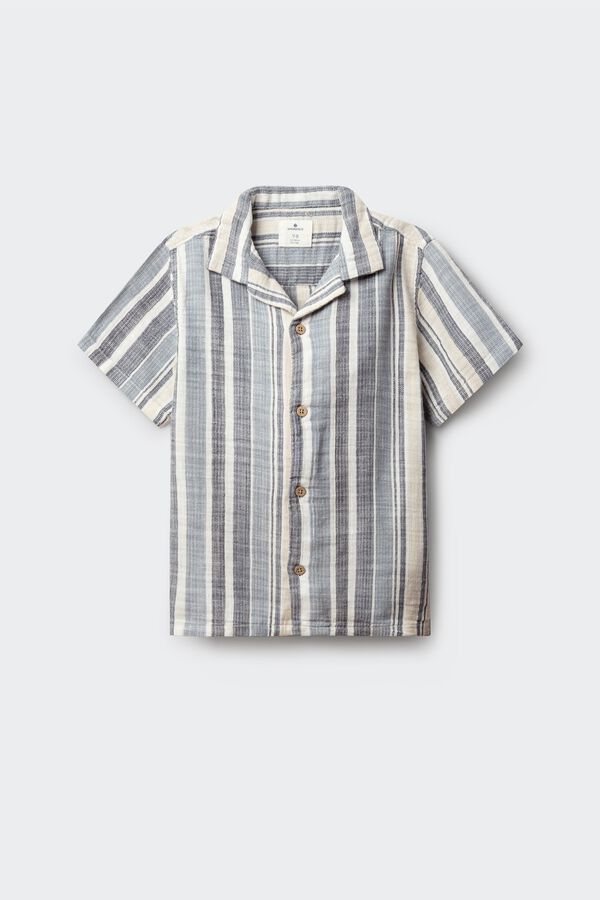 Springfield Kids Camisa de manga curta &agrave;s riscas para menino azul