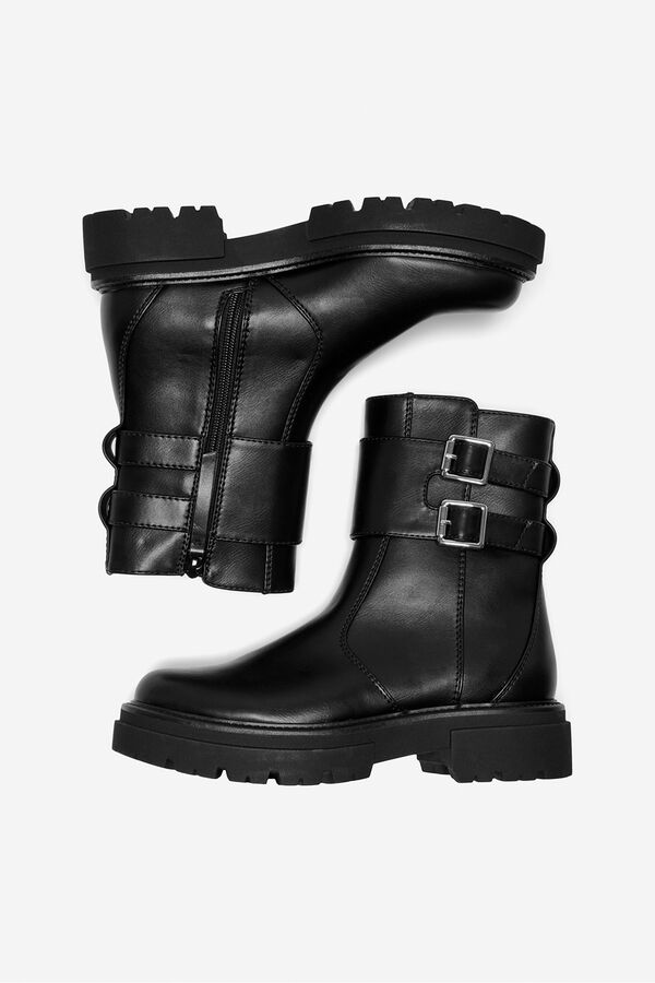 Only Bot&iacute;n biker plano negro