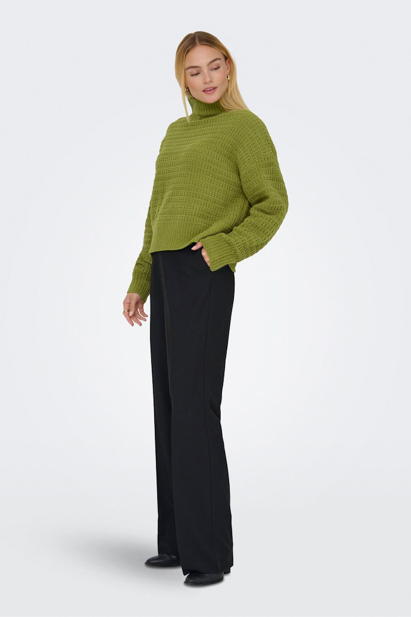 Only Camisola pointelle de gola alta