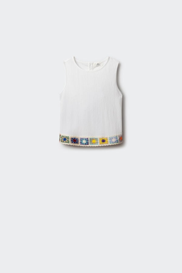 Springfield Kids Blusa em crochet colorida para menina branco