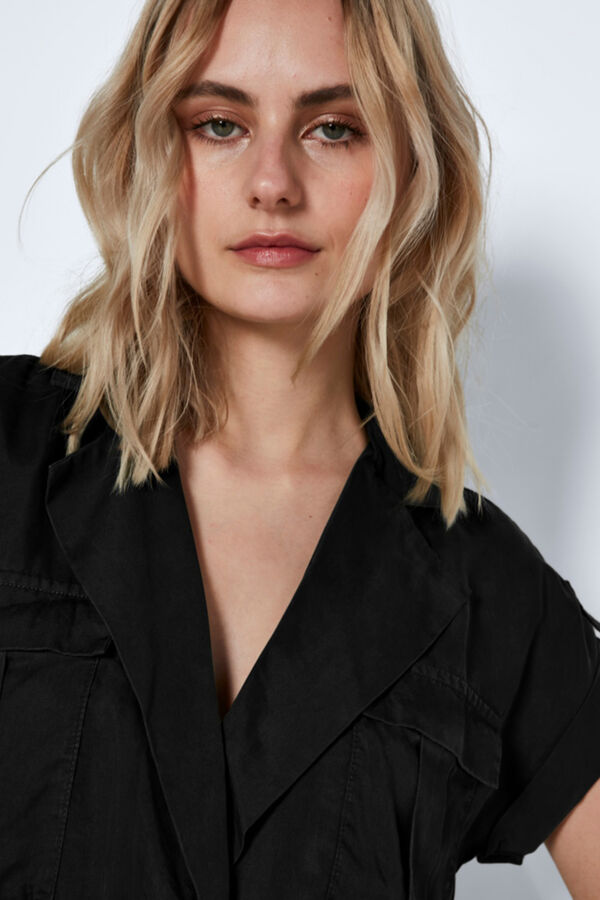 Noisy May Vestido de camisa curta Lyocell preto