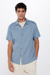 Springfield Camisa manga corta r&uacute;stica azul