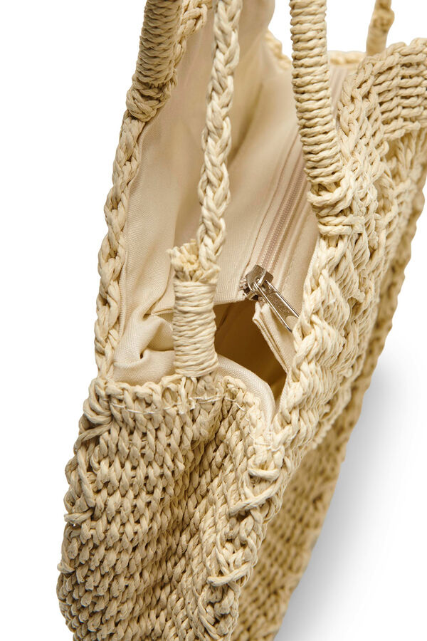 Only Mala redonda palha bege