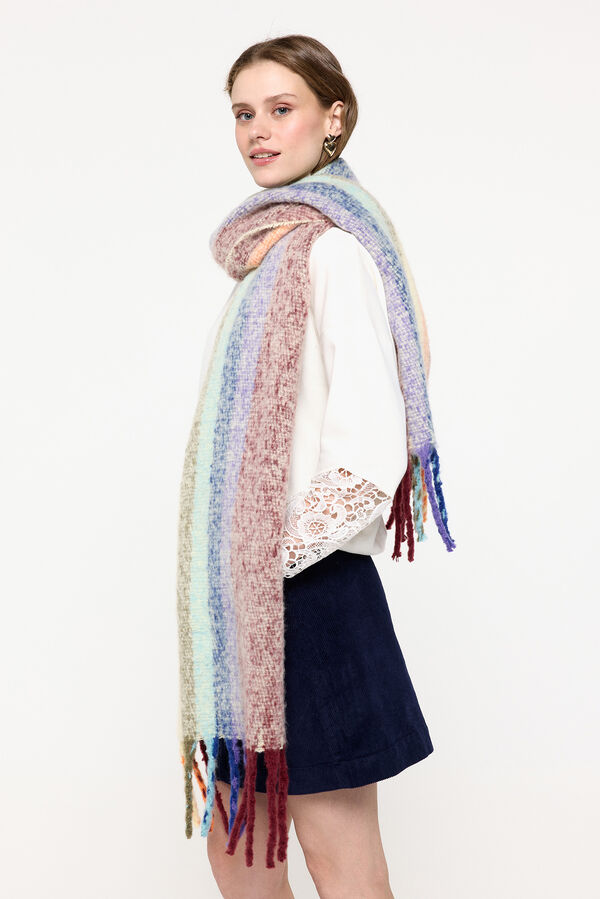 Pieces Bufanda de rayas de colores rojo