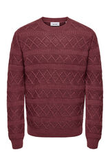 Only & Sons Su&eacute;ter de malha masculino de regular fit vermelho