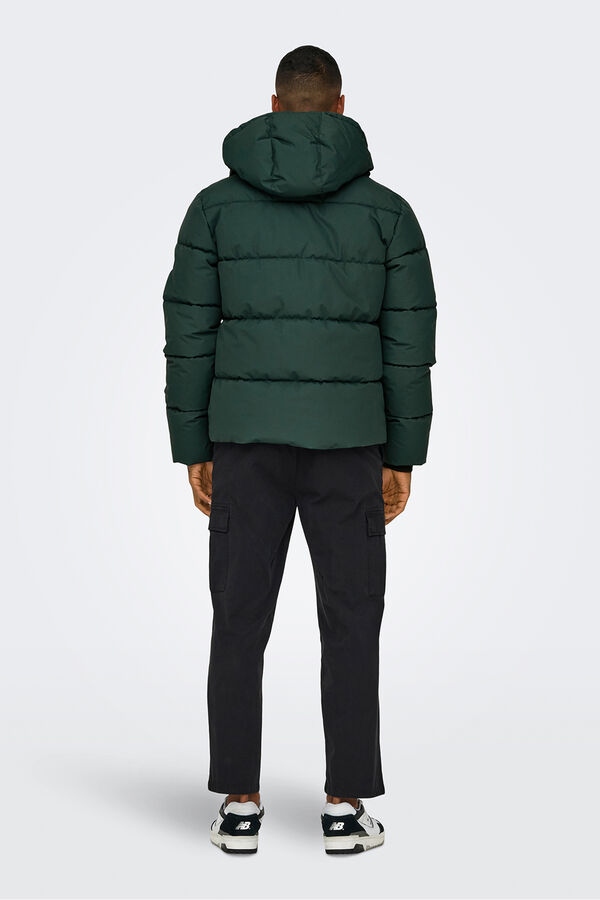 Only & Sons Casaco acolchoada com capuz verde
