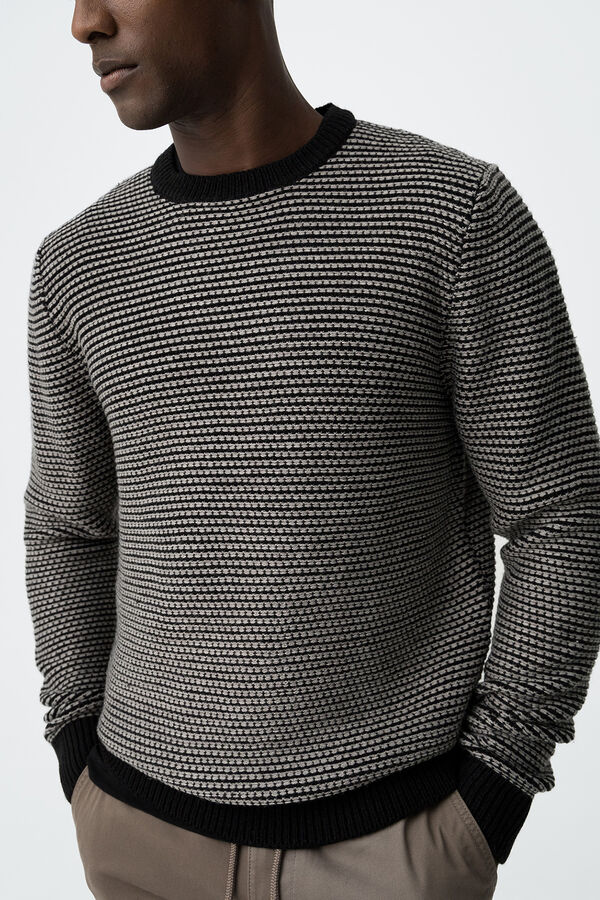 Tiffosi Jersey de punto a rayas gris