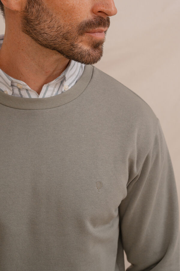 Celopman Sudadera b&aacute;sica de cuello redondo verde